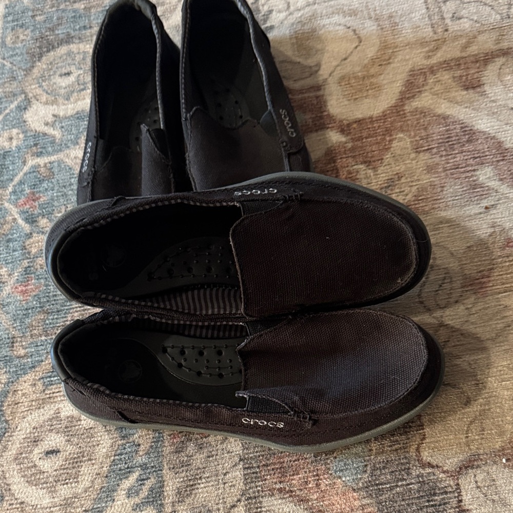 CROCS Women's Charcoal Slip-Ons - Picture 2 of 4